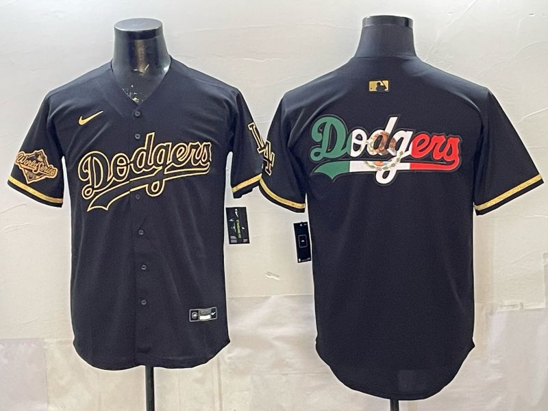 2026 Men Nike Los Angeles Dodgers Blank black gold Game MLB Jersey 0010